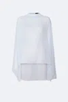 Lapointe Lightweight Georgette Oversized Cape Tee In Cloud
