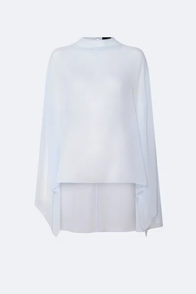 Lapointe Lightweight Georgette Oversized Cape Tee In Cloud