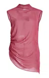 Lapointe Lightweight Georgette Top In Pink