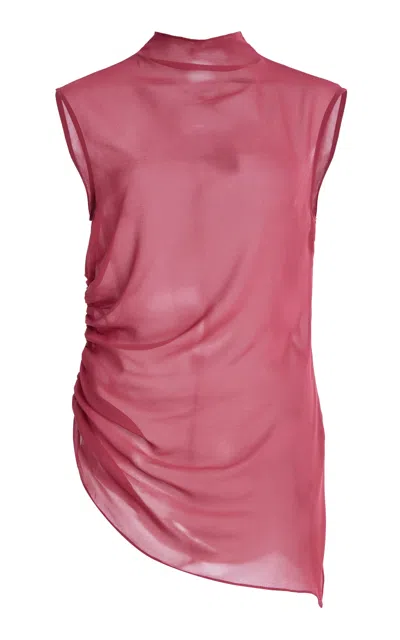 Lapointe Lightweight Georgette Top In Pink