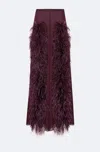 Lapointe Lightweight Georgette Wide Leg Pant With Feathers