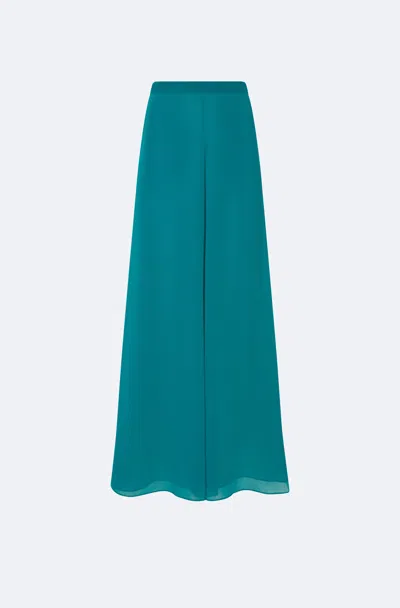 Lapointe Lightweight Georgette Wide Leg Pant With Pockets In Blue