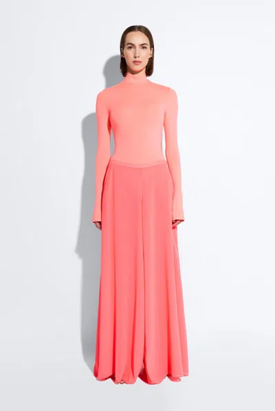 Lapointe Lightweight Georgette Wide Leg Pant With Pockets In Hot Pink