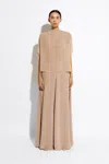 Lapointe Lightweight Georgette Wide Leg Pant With Pockets In Oat
