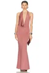 Lapointe Lightweight Jersey Deep Cowl Neck Gown