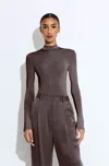 Lapointe Lightweight Jersey Mock Neck Bodysuit