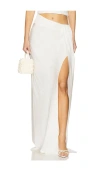 Lapointe Lightweight Satin Asymmetric Skirt In 奶油色