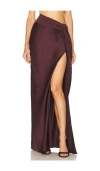 Lapointe Lightweight Satin Asymmetric Maxi Skirt In Purple