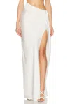 Lapointe Lightweight Satin Asymmetric Skirt In Cream