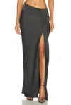 Lapointe Lightweight Satin Asymmetric Skirt In Green
