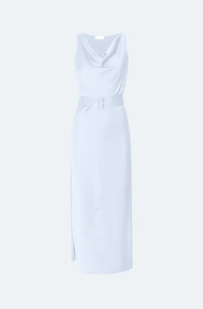 Lapointe Lightweight Satin Belted Dress In Cloud