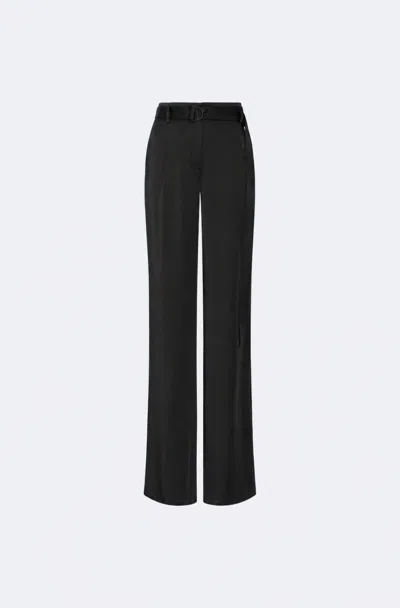 Lapointe Lightweight Satin Belted Pant In Black