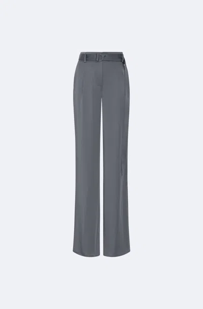 Lapointe Lightweight Satin Belted Pant In Steel