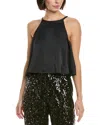 Lapointe Lightweight Satin Cami Shirt In Black