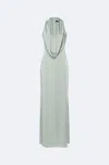 Lapointe Lightweight Satin Cowl Neck Gown In Jade