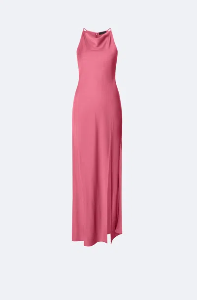 Lapointe Lightweight Satin Halter Gown In Rouge