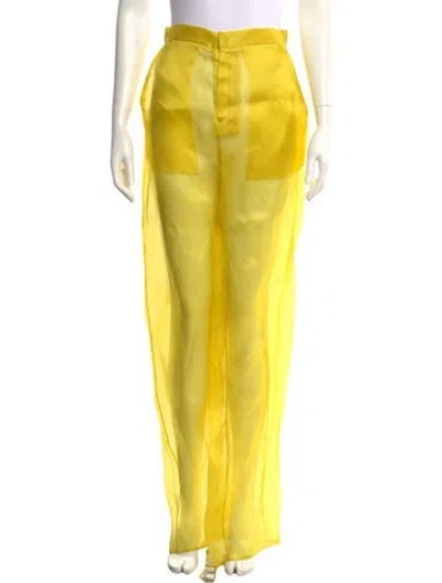Pre-owned Lapointe Linen Wide Leg Pants In Yellow