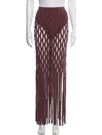 Pre-owned Lapointe Long Skirt In Burgundy
