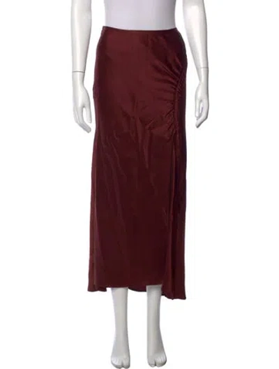 Pre-owned Lapointe Long Skirt In Burgundy