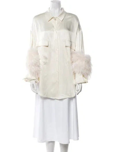 Pre-owned Lapointe Long Sleeve Button-up Top In Neutral