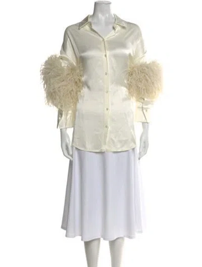 Pre-owned Lapointe Long Sleeve Button-up Top In Neutral