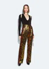 Lapointe Lurex Leopard Belted Pant In Leopard