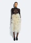 Lapointe Marbled Feathers High Waist Skirt In Butter
