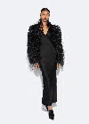 Lapointe Marbled Feathers Jacket In Black