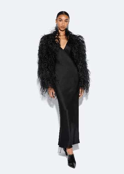 Lapointe Marbled Feathers Jacket In Black