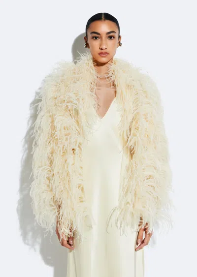 Lapointe Marbled Feathers Jacket In Butter