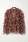 Lapointe Marbled Feathers Jacket In Cinder