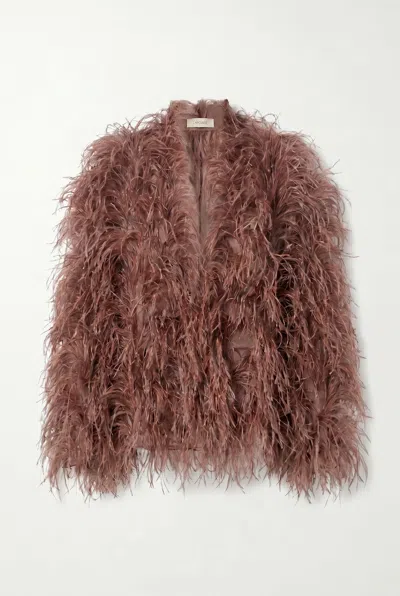 Lapointe Marbled Feathers Jacket In Cinder