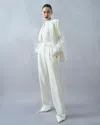 Lapointe Matte Crepe Double Breasted Blazer With Embroidery