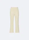Lapointe Matte Crepe High Waisted Cropped Flare Pant In Cream