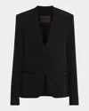 Lapointe Matte Crepe Single-breasted Blazer In Black