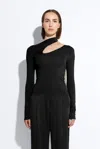 Lapointe Matte Viscose Asymmetric Top In Black