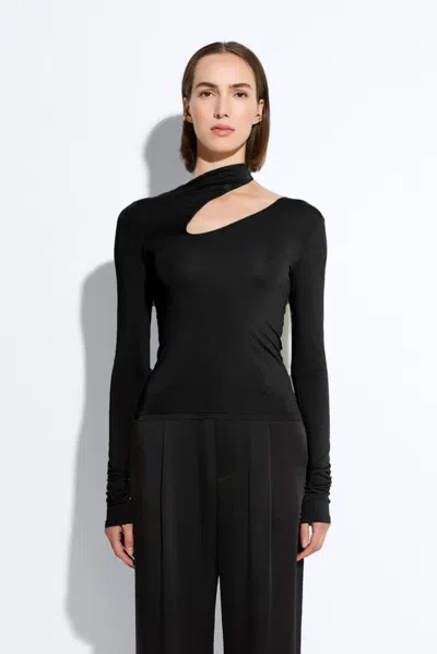 Lapointe Matte Viscose Asymmetric Top In Black