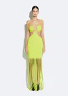 Lapointe Matte Viscose Cut Out Dress In Lime