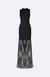 Lapointe Matte Viscose Fringe Dress In Black