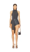 Lapointe Matte Viscose Hater Neck Top In Blue