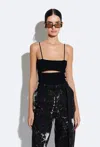Lapointe Matte Viscose Slit Tank In Black