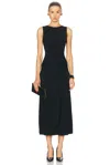 Lapointe Viscose Waist Tie Dress In Black