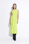 Lapointe Matte Viscose Waist Tie Dress In Yellow Glow