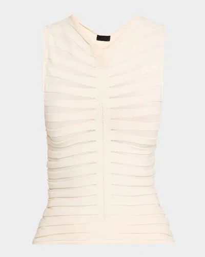 Lapointe Matte Viscose Wide Rib Tank Top In Cream