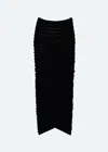Lapointe Matte Viscose Wide Ribbed Skirt In Black
