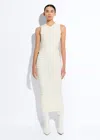 Lapointe Matte Viscose Wide Ribbed Skirt In Cream