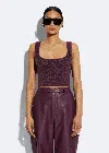 Lapointe Merino Cropped Tank In Mulberry