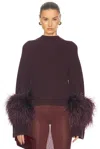 Lapointe Merino Mock Neck Feathers Sweater In Mulberry