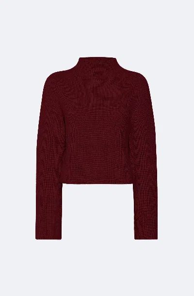 Lapointe Merino Mock Neck Sweater In Burgundy