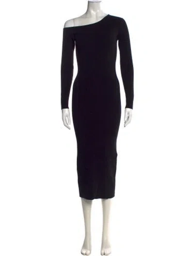 Pre-owned Lapointe Merino Wool Midi Length Dress In Black